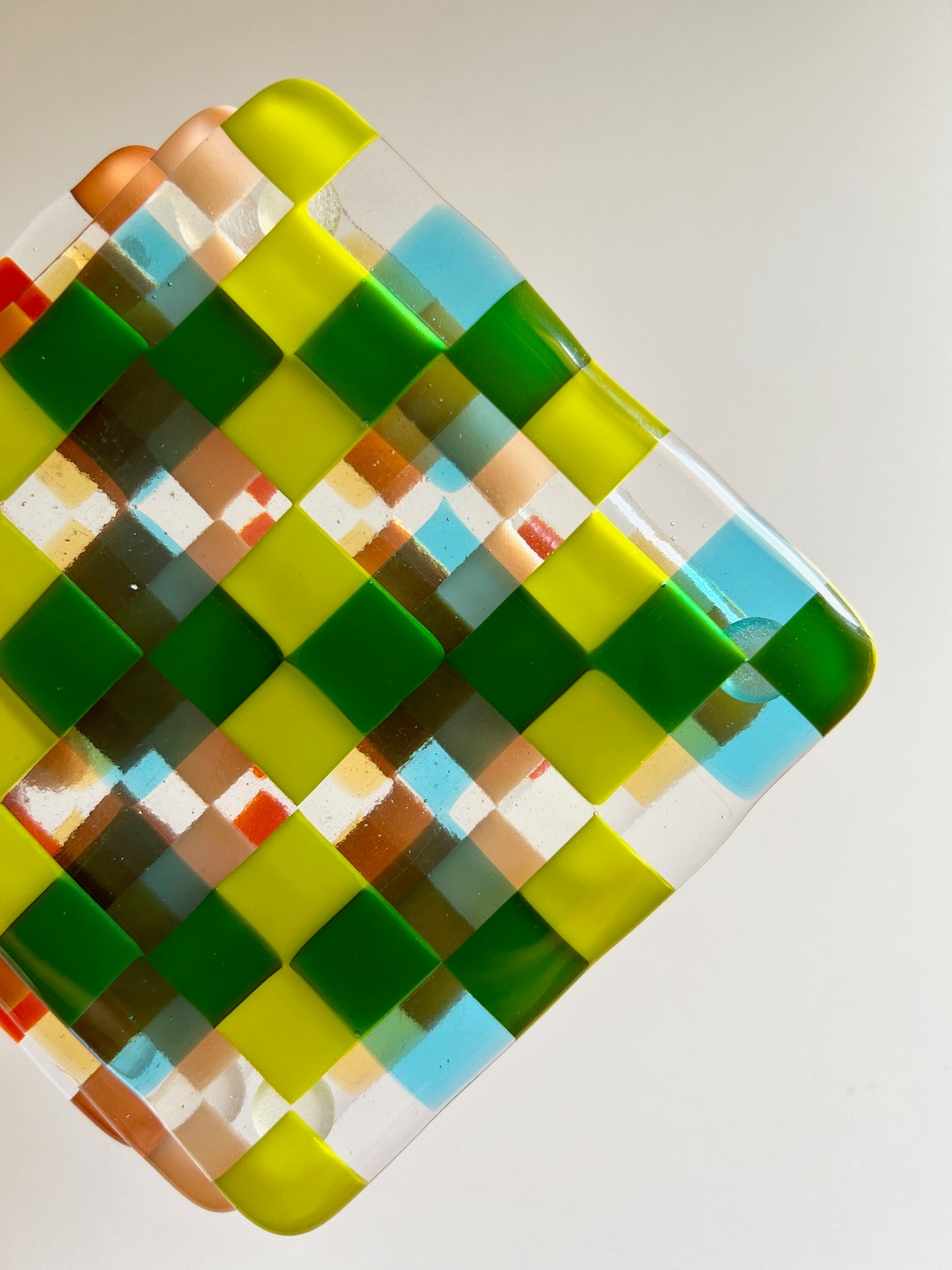 two-tone check coaster